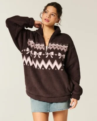 Gilly Hicks Sherpa-sweatshirt met kwartritssluiting