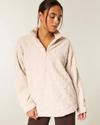Gilly Hicks Sherpa-sweatshirt met kwartritssluiting