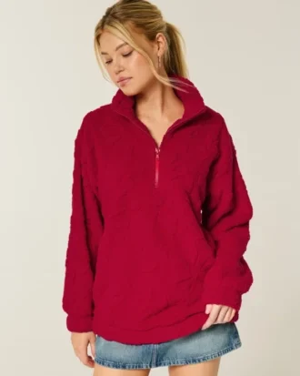 Gilly Hicks Sherpa-sweatshirt met kwartritssluiting