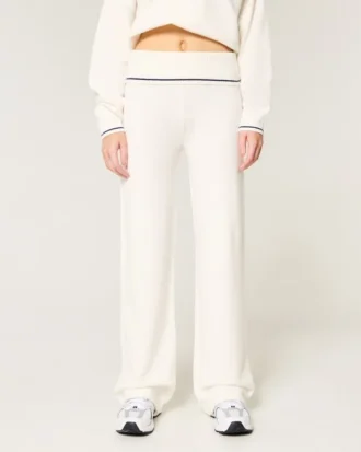 Gilly Hicks Sweater-gebreide rechte broek met omgeslagen taille