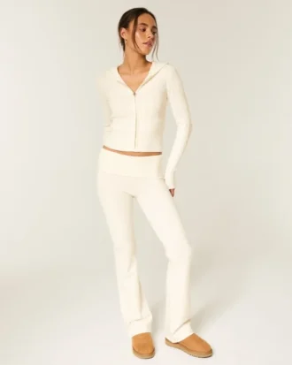 Gilly Hicks Sweater-Knit Foldover Bootcut Broek