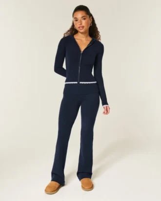 Gilly Hicks Sweater-Knit Foldover Bootcut Broek