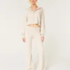 Gilly Hicks Sweater-Knit Foldover Waist Flare Pants