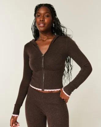 Gilly Hicks Sweater met capuchon en geschulpte zoom