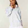 Gilly Hicks Sweatshirt met strikborduursel en sherpa-kraag met kwartritssluiting Gilly Hicks Sweatshirt met strikborduursel en sherpa-kraag met kwartritssluiting