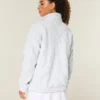 Gilly Hicks Sweatshirt met strikborduursel en sherpa-kraag met kwartritssluiting Gilly Hicks Sweatshirt met strikborduursel en sherpa-kraag met kwartritssluiting