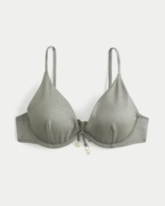 Glanzende beugelbikinitop