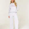 Glitterend logo-ontwerp Sweatpants met wijde pijpen Glitterend logo-ontwerp Sweatpants met wijde pijpen