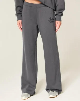 Glitterend logo-ontwerp Sweatpants met wijde pijpen