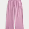 Glitterroze print Sweatpants met wijde pijpen Glitterroze print Sweatpants met wijde pijpen