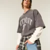 Graffiti Graphic Thermal Crew Shirt