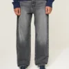 Grijze baggy jeans met hartjesprint Grijze baggy jeans met hartjesprint