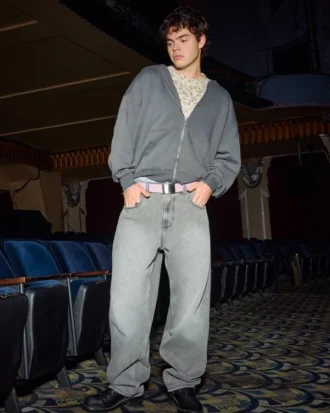 Grijze skaterbaggy jeans