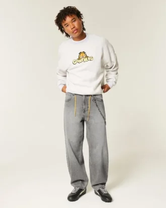 Grijze skaterbaggy jeans