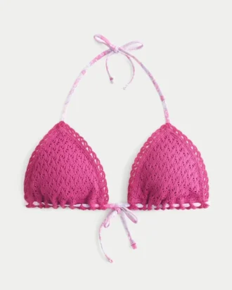Haakwerk-stijl driehoekige bikinitop