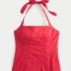 Haltertop met plooien en open rug Haltertop met plooien en open rug