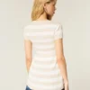 Henley babydoll top met korte mouwen Henley babydoll top met korte mouwen