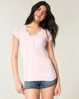 Henley met korte mouwen