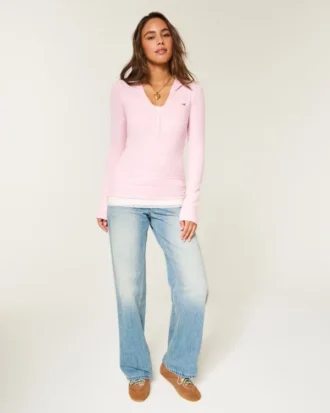 Henley met lange mouwen en capuchon