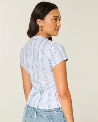 Henley-shirt met korte mouwen en V-hals