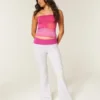 Hibiscus Graphic Foldover Waist Flare Pants Hibiscus Graphic Foldover Waist Flare Pants