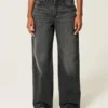 Hoge, gewassen zwarte baggy jeans Hoge, gewassen zwarte baggy jeans