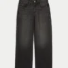 Hoge, gewassen zwarte baggy jeans Hoge, gewassen zwarte baggy jeans