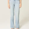 Hoge, lichtgewassen rechte jeans Hoge, lichtgewassen rechte jeans