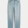 Hoge, lichtgewassen rechte jeans Hoge, lichtgewassen rechte jeans