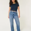 Hoge taille donkere wassing dad jeans Hoge taille donkere wassing dad jeans