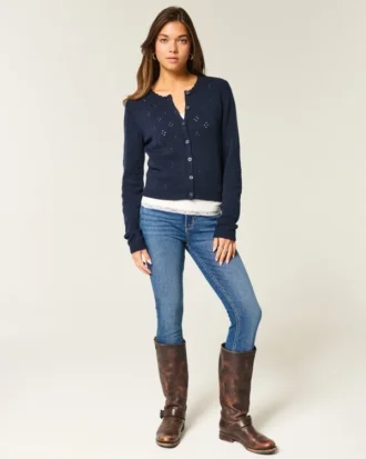 Hoge taille, donkere wassing, super skinny jeans
