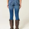 Hoge taille, donkere wassing, super skinny jeans