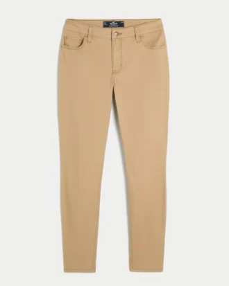 Hoge taille kaki super skinny jeans