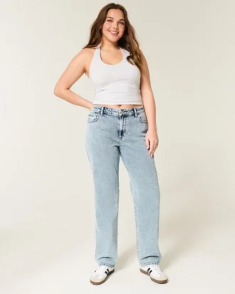 Hoge taille Medium wash Straight jeans