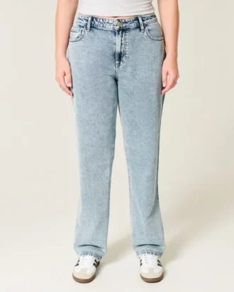 Hoge taille Medium wash Straight jeans