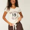 Holiday Vault Release Satijnen flanellen minishort met strik Holiday Vault Release Satijnen flanellen minishort met strik