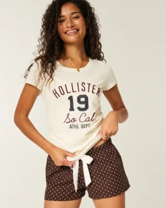 Holiday Vault Release Satijnen flanellen minishort met strik Holiday Vault Release Satijnen flanellen minishort met strik