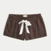 Holiday Vault Release Satijnen flanellen minishort met strik Holiday Vault Release Satijnen flanellen minishort met strik
