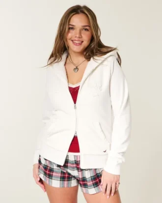 Holiday Vault Release Sherpa-gevoerde hoodie met ritssluiting en logo