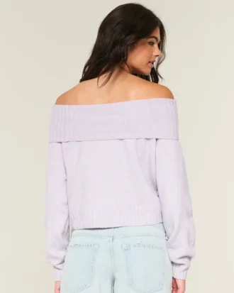 Hollister Comfortabele Cloud Foldover Off-the-Shoulder Sweater
