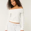 Hollister Comfortabele Cloud Stitchy Off-the-Shoulder Sweater