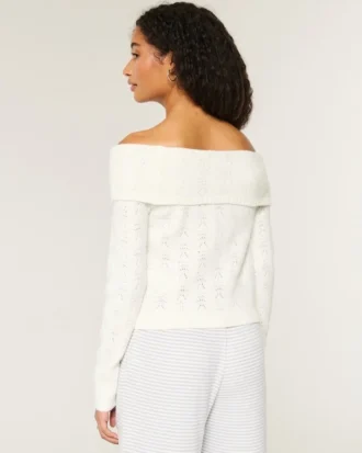 Hollister Comfortabele Cloud Stitchy Off-the-Shoulder Sweater