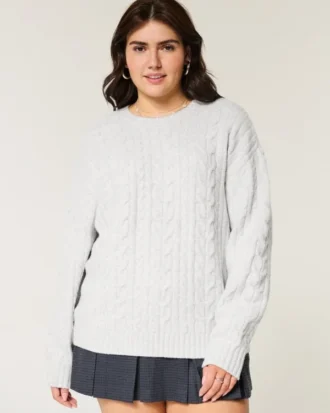 Hollister Comfy Cloud kabeltrui met ronde hals