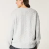 Hollister Comfy Cloud kabeltrui met ronde hals Hollister Comfy Cloud kabeltrui met ronde hals