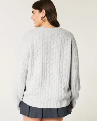 Hollister Comfy Cloud kabeltrui met ronde hals