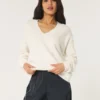 Hollister Comfy Cloud oversized trui met V-hals Hollister Comfy Cloud oversized trui met V-hals