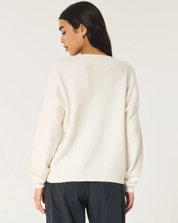 Hollister Comfy Cloud oversized trui met V-hals Hollister Comfy Cloud oversized trui met V-hals