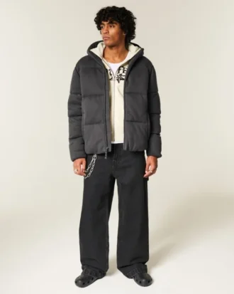 Hollister Feel Good fleece pufferjack