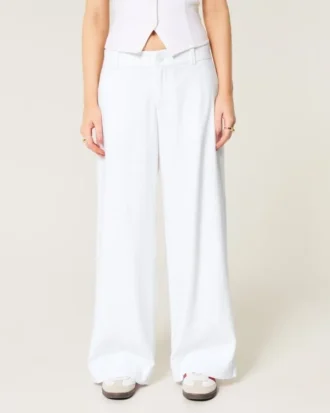 Hollister Livvy broek met lage taille en wijde pijpen