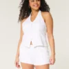 Hollister Livvy laag uitgesneden short van linnenmix 3″